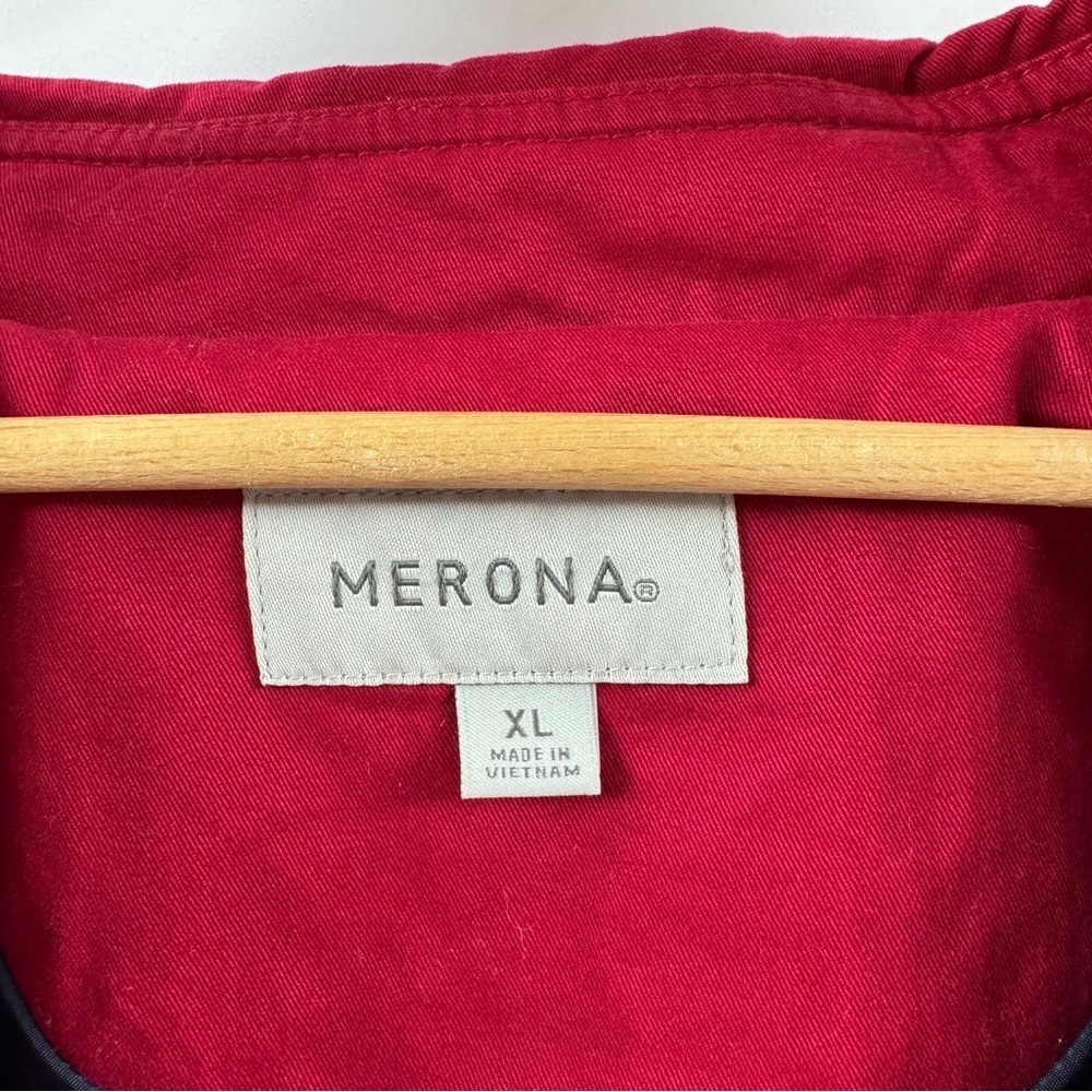 Merona Red Button-Up Coat Size XL NWT Flattering Fall/Winter Layer - Picture 2 of 7